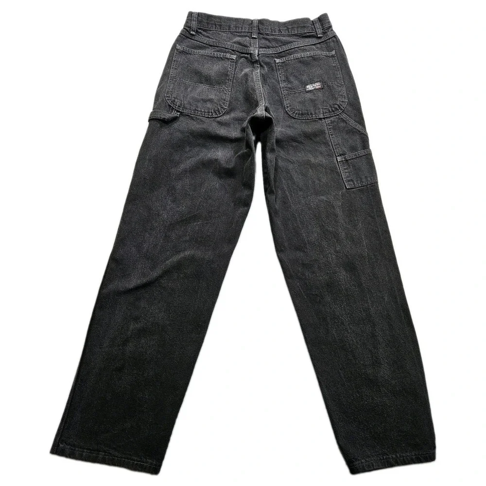 Wrangler Hero Carpenter Jeans Mens 30x32 Black Faded Relaxed Grunge Punk
